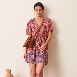 BA&SH Valia Fuchsia Printed Dress S